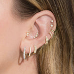 Stunning 1.0 TCW Baguette Cut Moissanite Huggies Earrings in Gold 7
