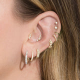 Stunning 1.0 TCW Baguette Cut Moissanite Huggies Earrings in Gold 7