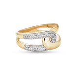Stunning 0.36 TCW Round Moissanite Stones Interlocked Wedding Bands 3