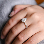 Stunning 1.0 - 2.0 CT Pear Moissanite Engagement Ring with Pave Design 2