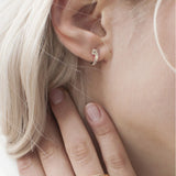 0.42 TCW Round and Emerald Lab Grown Diamond Hoop Earrings
