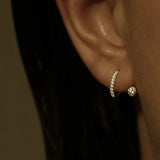0.21 TCW Round Lab Grown Diamond Curved Earring
