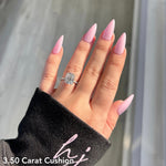 Stunning 3.0 CT Cushion Moissanite Engagement Ring with Hidden Halo & Pave Design 9