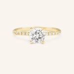 Stunning 1.0 CT Round Moissanite Engagement Ring with Pave Design 1