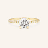 Stunning 1.0 CT Round Moissanite Engagement Ring with Pave Design 1