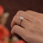 Stunning 4.5 CT Oval Moissanite Engagement Ring with Halo & Pave Design 5