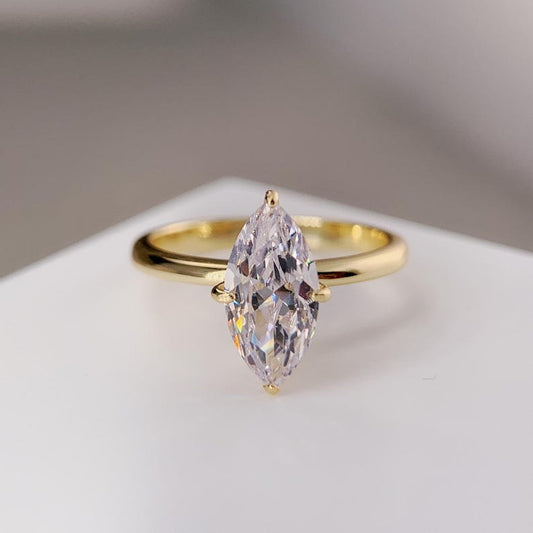 Stunning 2.0 CT Marquise Moissanite Engagement Ring with Solitaire Design 1