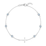 1.50 TCW Round Aquamarine Lab Made Diamond- March Birthstone Bracelet 5