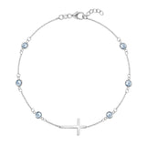 1.50 TCW Round Aquamarine Lab Made Diamond- March Birthstone Bracelet 5