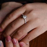 Stunning 1.0 - 2.0 CT Radiant Moissanite Engagement Ring with Pave Design 2