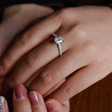 Stunning 1.0 - 2.0 CT Radiant Moissanite Engagement Ring with Pave Design 2