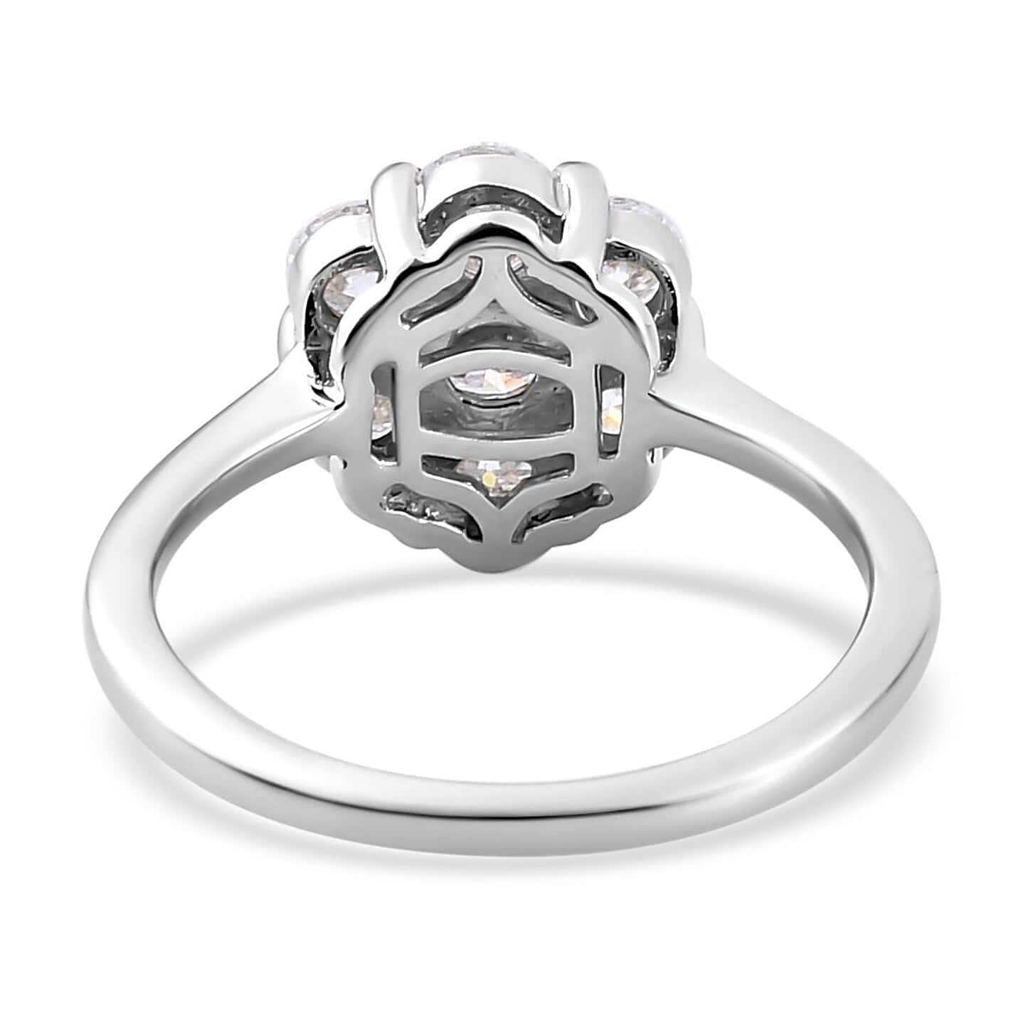 Round Cut Cubic Zirconia in 925 Sterling Silver Ring 5
