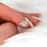 Stunning 0.75 CT Round Moissanite Engagement Ring With Cluster Design 5