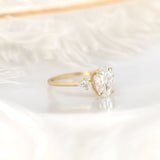 Stunning 2.5 CT Oval Moissanite Engagement Ring with Three Stone Design 3