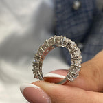 Stunning 2.58 CT Round Moissanite Stones Share Prongs Wedding Bands 3