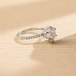 Stunning 3.0 CT Round Moissanite Engagement Ring with Hidden Halo & Pave Design 8