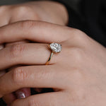 Stunning 3.0 CT Pear Moissanite Engagement Ring with Hidden Halo Design 10