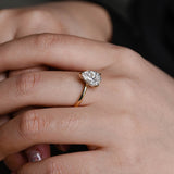 Stunning 3.0 CT Pear Moissanite Engagement Ring with Hidden Halo Design 10
