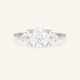 Stunning 1.0 CT Round Moissanite Engagement Ring with Cluster Design 4