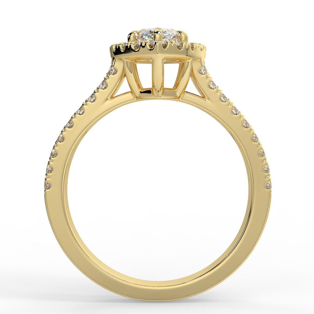 Stunning 1.05 CT Marquise Moissanite Engagement Ring with Halo & Split Shank Design 3
