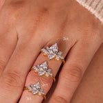 Stunning 2.0 CT Marquise Moissanite Engagement Ring with Cluster Design 2