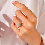 Stunning 1.0 CT Round Moissanite Engagement Ring with Halo & Pave Design 7