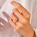 Stunning 1.0 CT Round Moissanite Engagement Ring with Halo & Pave Design 7