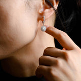 1.30 TCW Round Cut Moissanite Drop Earrings in Gold 6