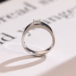 Delicate Moissanite Band with 0.1 CT Asscher Cut Stones in Solid Gold 10