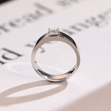 Delicate Moissanite Band with 0.1 CT Asscher Cut Stones in Solid Gold 10