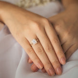 Stunning 1 CT Emerald Moissanite Engagement Ring with Halo Design 7