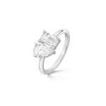 Stunning 3.0 TCW Pear & Emerald Moissanite Stones Engagement Ring 2