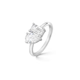 Stunning 3.0 TCW Pear & Emerald Moissanite Stones Engagement Ring 2