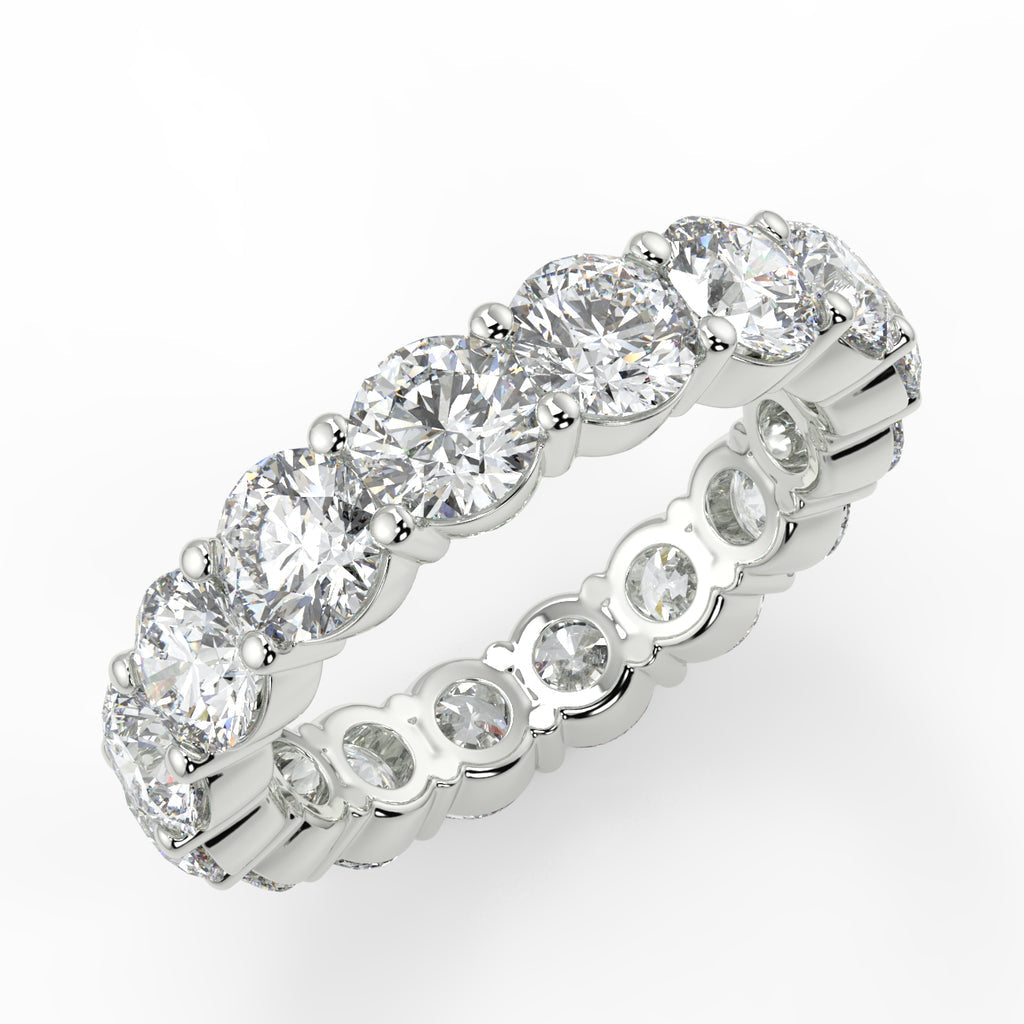 Stunning 3.84 TCW Round Moissanite Stones Full Eternity Wedding Bands 6