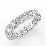 Stunning 3.84 TCW Round Moissanite Stones Full Eternity Wedding Bands 6