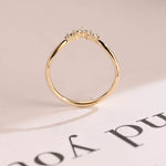 Stunning 0.1 TCW Round Moissanite Stones Curved Wedding Bands 8