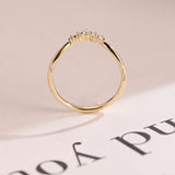 Stunning 0.1 TCW Round Moissanite Stones Curved Wedding Bands 8