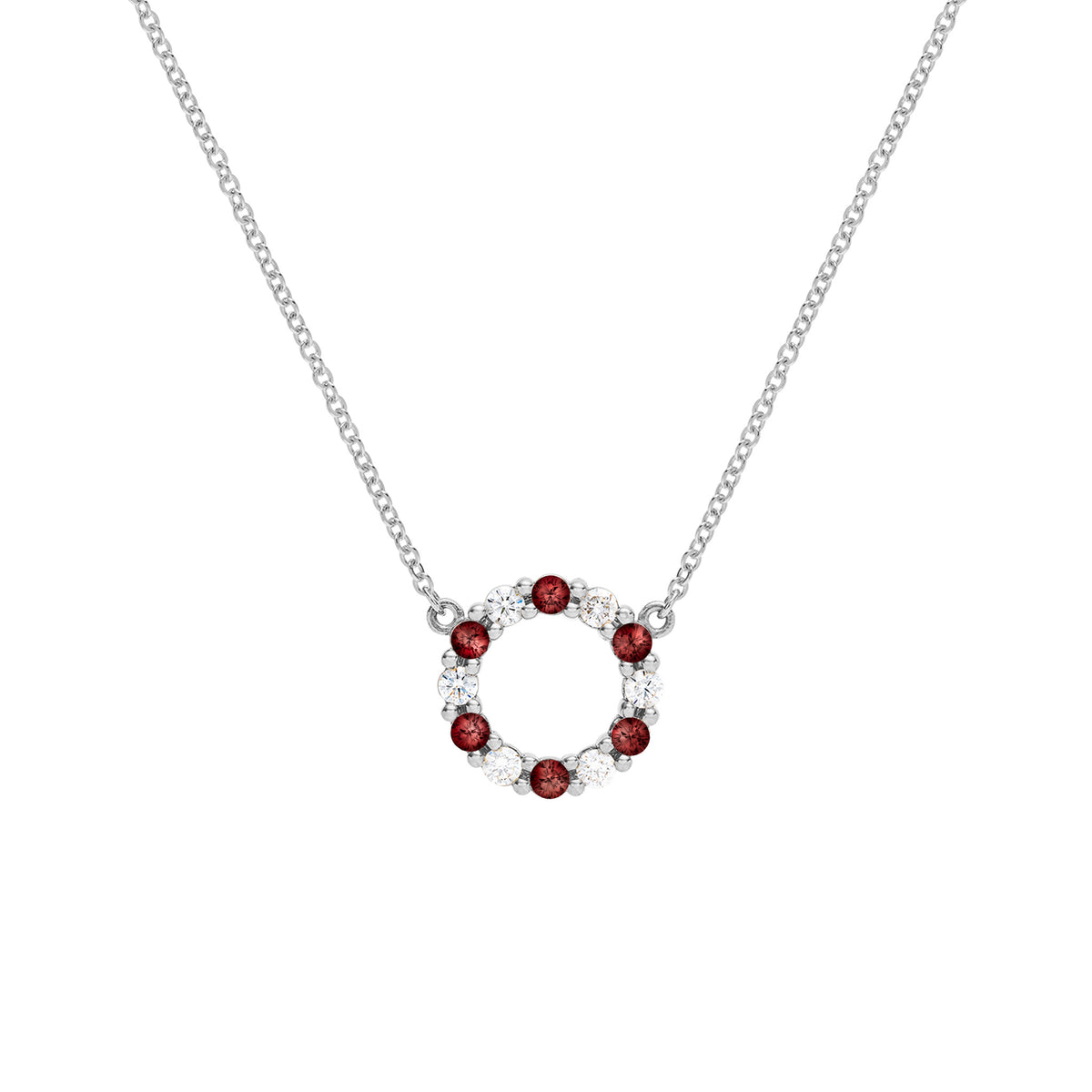 1.5 TCW Round Garnet Lab Made Diamond- January Birthstone Necklace 4