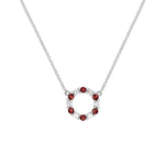 1.5 TCW Round Garnet Lab Made Diamond- January Birthstone Necklace 4