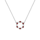 1.5 TCW Round Garnet Lab Made Diamond- January Birthstone Necklace 4