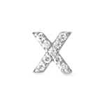 0.20 CT Round Moissanite Diamond Initial Asymmetric Necklace in Solid Gold 25