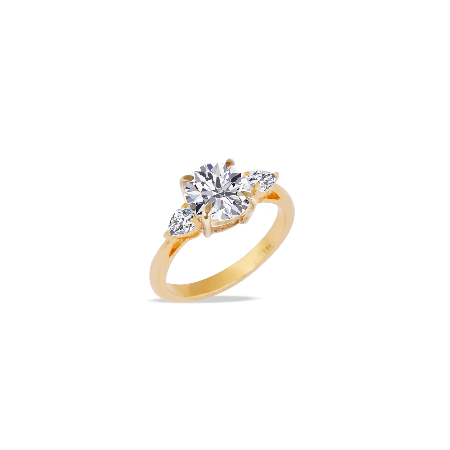 Stunning 2.0 CT Round Moissanite Engagement Ring with Three Stone Design 4