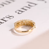 Stunning 0.5 TCW Round & Baguette Moissanite Stones Half Eternity Wedding Band 7