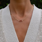 2.5 TCW Round Garnet Lab Made Diamond- January Birthstone Necklace 2