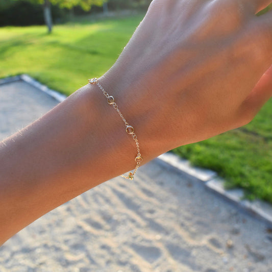 1.75 TCW Round Citrine Lab Made Diamond- November Birthstone Bracelet 2