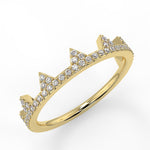 Stunning 0.54 TCW Round Moissanite Stones Crown Wedding Band 1