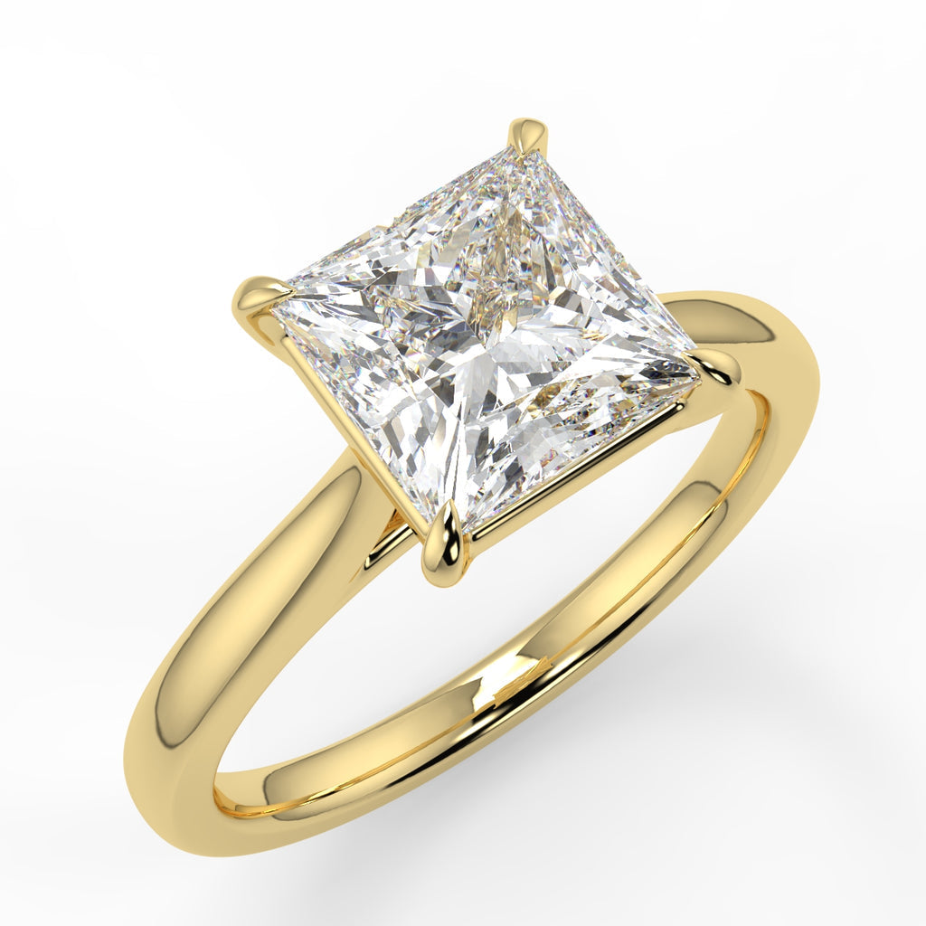 Stunning 1.30 CT Princess Moissanite Engagement Ring with Solitaire Design 1