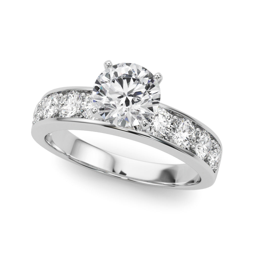 Stunning 0.50-1.50 Round Moissanite Engagement Ring With Pave Design 2