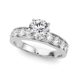 Stunning 0.50-1.50 Round Moissanite Engagement Ring With Pave Design 2