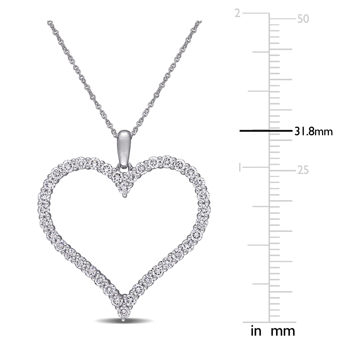 Round Cut Cubic Zirconia in 925 Sterling Silver Necklace 10